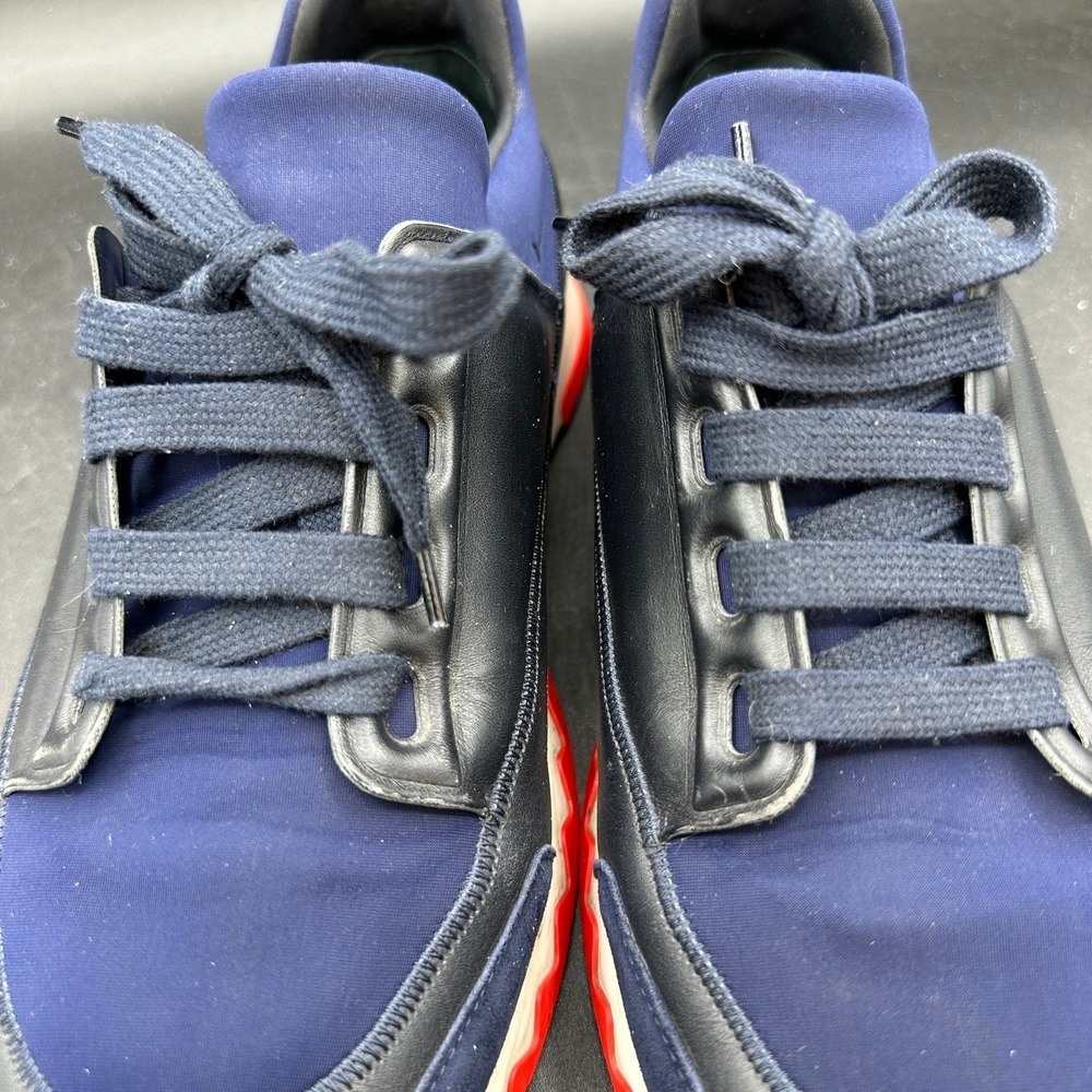 Hermès Blue Sneakers Us Sz 8 EU Sz 41.5  Stadium‎ Low Top Marine Blue w/ Red - Picture 5 of 9